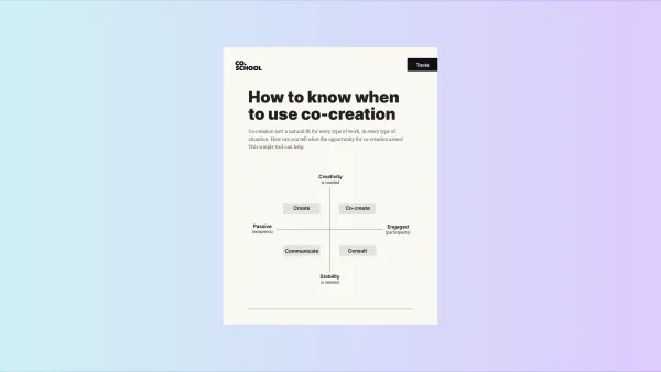 How to know when to use co-creation